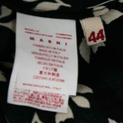 Pre Owned Marni Green Printed Crepe Long Sleeve Midi Dress M