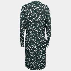 Pre Owned Marni Green Printed Crepe Long Sleeve Midi Dress M