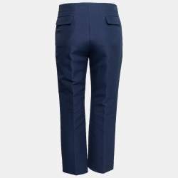 Pre Owned Marni Navy Blue Cotton Trouser M