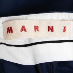 Pre Owned Marni Navy Blue Cotton Trouser M