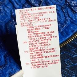 Pre Owned Marni Royal Blue Houndstooth Jacquard Peplum Top M