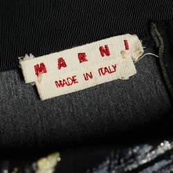 Pre Owned Marni Black Neoprene Foil Print Oversized Sweatshirt S