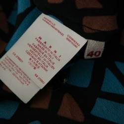 Pre Owned Marni Black Printed Silk Flared Hem Blouse S