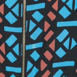 Pre Owned Marni Black Printed Silk Flared Hem Blouse S