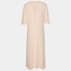 Marni Peach Crepe Shift Midi Dress L