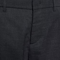 Marni Charcoal Grey Wool Cuffed Trousers M