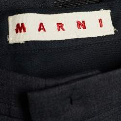 Marni Charcoal Grey Wool Cuffed Trousers M