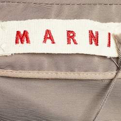 Marni Mocha Brown Synthetic Cropped Double Breasted Jacket S