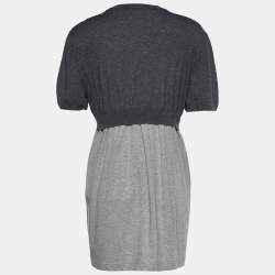 Marni Grey Colorblock Cashmere Overlay Knit Dress L