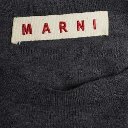 Marni Grey Colorblock Cashmere Overlay Knit Dress L