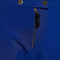 Pre Owned Marni Royal Blue Stretch Knit Zip Detail Leggings M