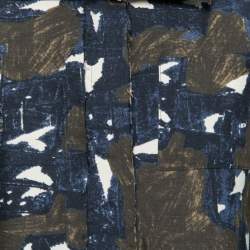 Marni Navy Blue & Green Printed Silk Tunic S