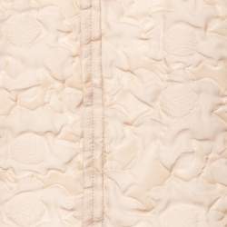 Pre Owned Marni Beige Textured Jacquard Long Sleeve Lightweight Coat M