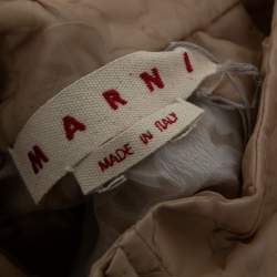 Pre Owned Marni Beige Textured Jacquard Long Sleeve Lightweight Coat M