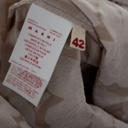 Pre Owned Marni Beige Textured Jacquard Long Sleeve Lightweight Coat M