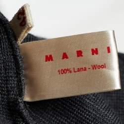 Marni Grey Wool Knit Tie Back Detail Flared Top M