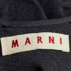 Marni Grey Wool Knit Tie Back Detail Flared Top M