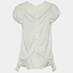 Pre Owned Marni Off White Cotton Knit Back Button Up Top M