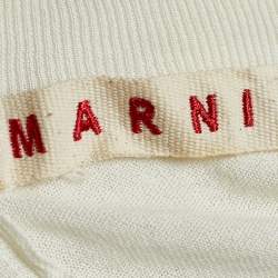 Pre Owned Marni Off White Cotton Knit Back Button Up Top M