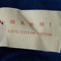 Marni Blue Cotton Knit Button Front Top L