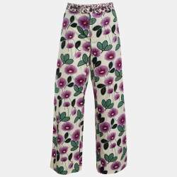 Marni Cream Printed Cotton Trousers L