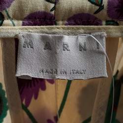 Marni Cream Printed Cotton Trousers L