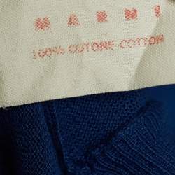 Marni Blue Cotton Knit Button Front Top M
