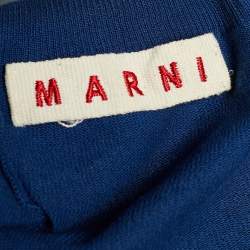 Marni Blue Cotton Knit Button Front Top M