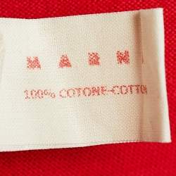 Marni Red Cotton Knit Button Front Top M