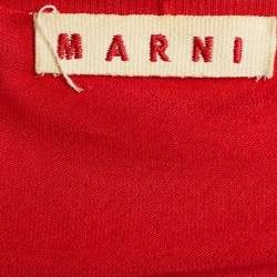 Marni Red Cotton Knit Button Front Top M