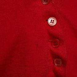 Marni Red Cotton Knit Button Front Top M