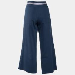 Pre Owned Marni Blue Cotton Cropped Trousers L/Waist 34