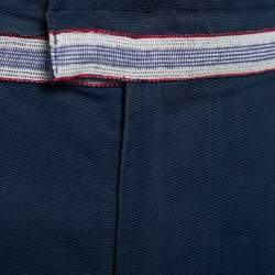 Pre Owned Marni Blue Cotton Cropped Trousers L/Waist 34