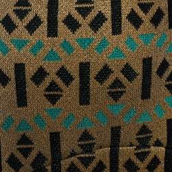 Pre Owned Marni Gold Lurex Geometric Knit Pencil Skirt L