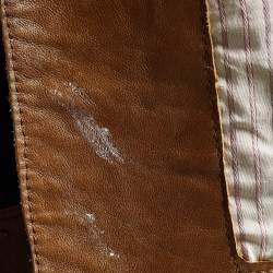 Pre Owned Marni Brown Leather Beads Embellished Crop Vest M