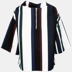 Pre Owned Marni Multicolor Striped Cotton Short Sleeves Top