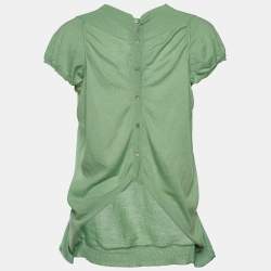 Marni Green Cotton Knit Button Front Top L