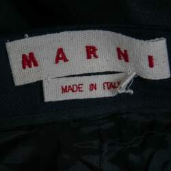 Pre Owned Marni Navy Blue & Grey Wool Tapered Leg Trousers M