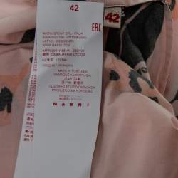 Pre Owned Marni Pink Floral Print Cotton Collarless Top M