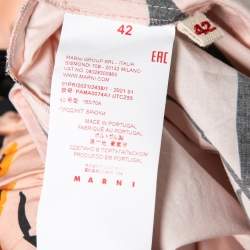 Pre Owned Marni Pink Floral Print Cotton Wide-Leg Trousers M