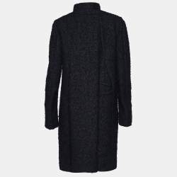 Marni Black Mohair & Wool Tweed Button Front Coat M
