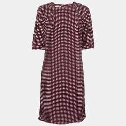 Marni Multicolor Geometric Print Crepe Shift Dress M    