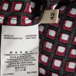 Marni Multicolor Geometric Print Crepe Shift Dress M    