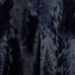 Pre Owned Marni Navy Blue Lamb Fur Mini Skirt S