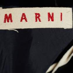 Pre Owned Marni Navy Blue Lamb Fur Mini Skirt S