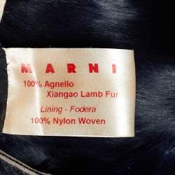 Pre Owned Marni Navy Blue Lamb Fur Mini Skirt S