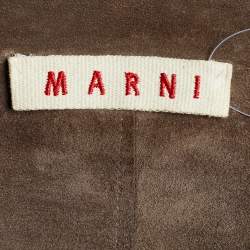Marni Brown Suede Open Front Shrug M