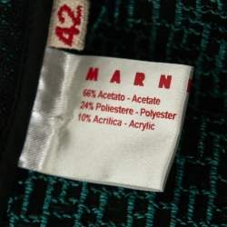 Pre Owned Marni Multicolor Floral Jacquard Zip Front Top M