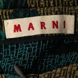 Pre Owned Marni Multicolor Floral Jacquard Zip Front Top M