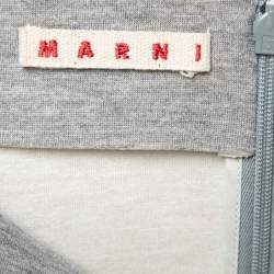 Pre Owned Marni Grey Neoprene Asymmetrical Mini Skirt M